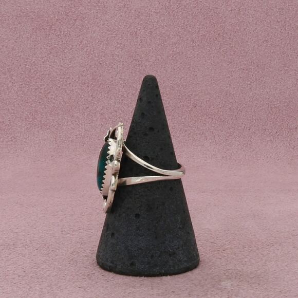 navajo sterling silver vintage abalone feather ring size 6 - Picture 2 of 3